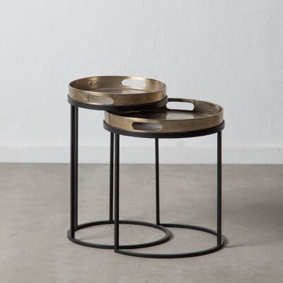 TABLE D'APPOINT S/2 OR-NOIR ST602428