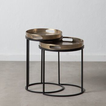 TABLE D'APPOINT S/2 OR-NOIR ST602428 1