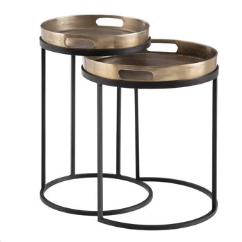 TABLE D'APPOINT S/2 OR-NOIR ST602428 3