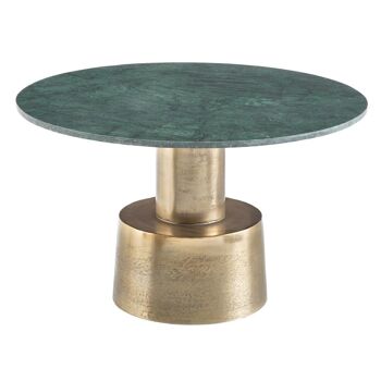 TABLE BASSE ALUMINIUM/MARBRE VERT-OR ST602433 3