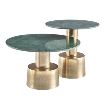 TABLE BASSE ALUMINIUM/MARBRE VERT-OR ST602433 4