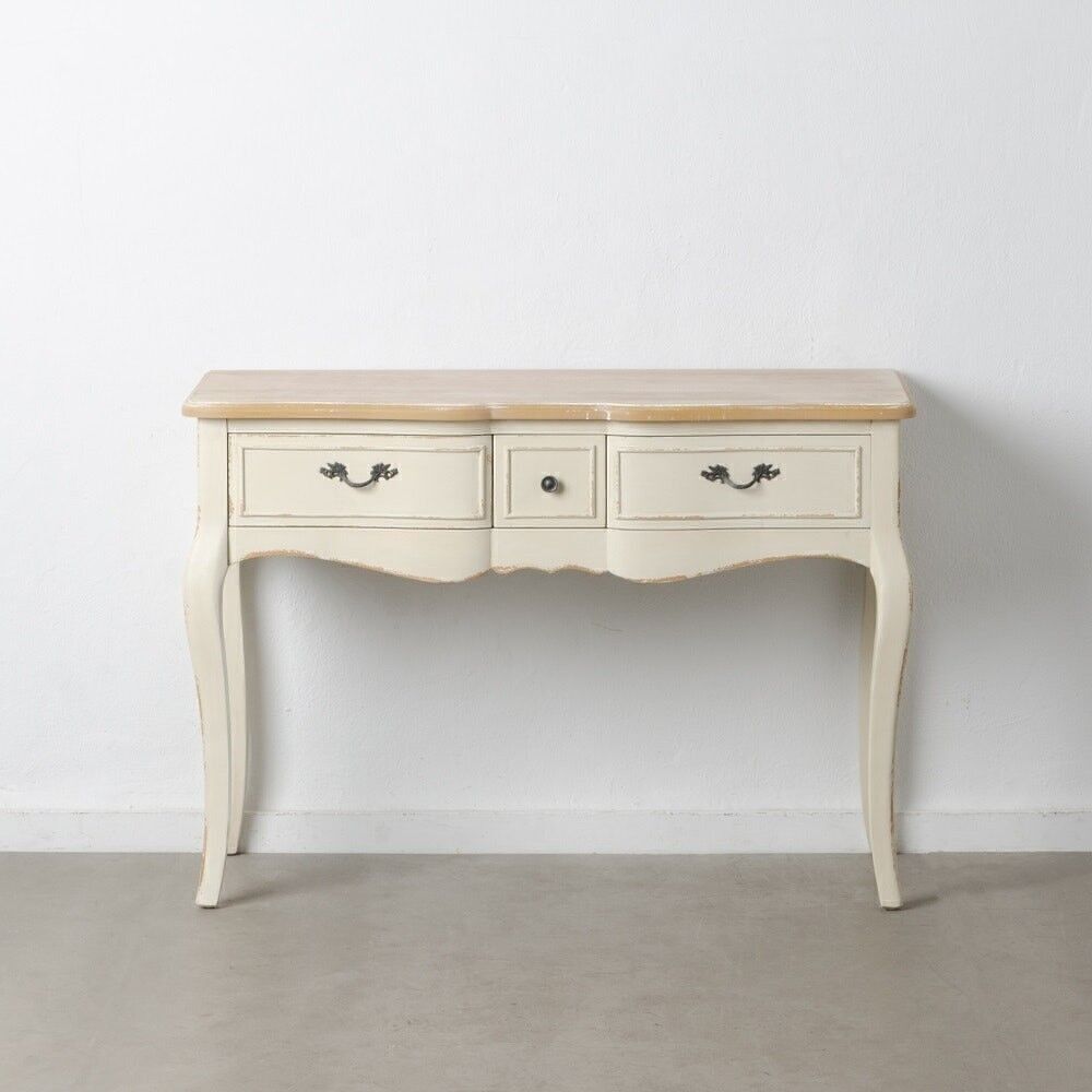 CONSOLLE IN LEGNO DI ABETE NATURALE-CREMA ST607205