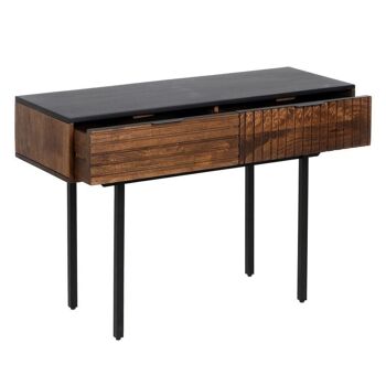 CONSOLE BOIS-FER MARRON-NOIR ST608878 4