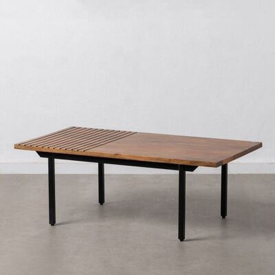 MESA CENTRO MARRÓN-NEGRO MADERA-HIERRO ST608879