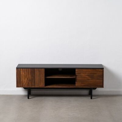 MUEBLE TV MARRÓN-NEGRO MADERA-HIERRO ST608880