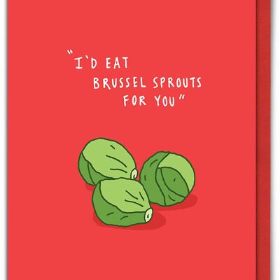 Brussel Sprouts Funny Christmas Card