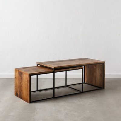 S/2 COFFEE TABLE NATURAL-BLACK ST152693
