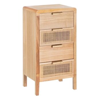 TABLE DE CHAMBRE EN BOIS NATUREL ET RATAN ST602570 3