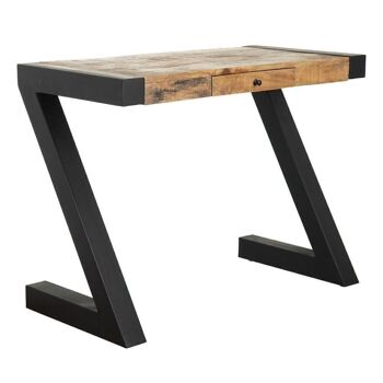 BUREAU NATUREL-NOIR BOIS-FER ST152688 4