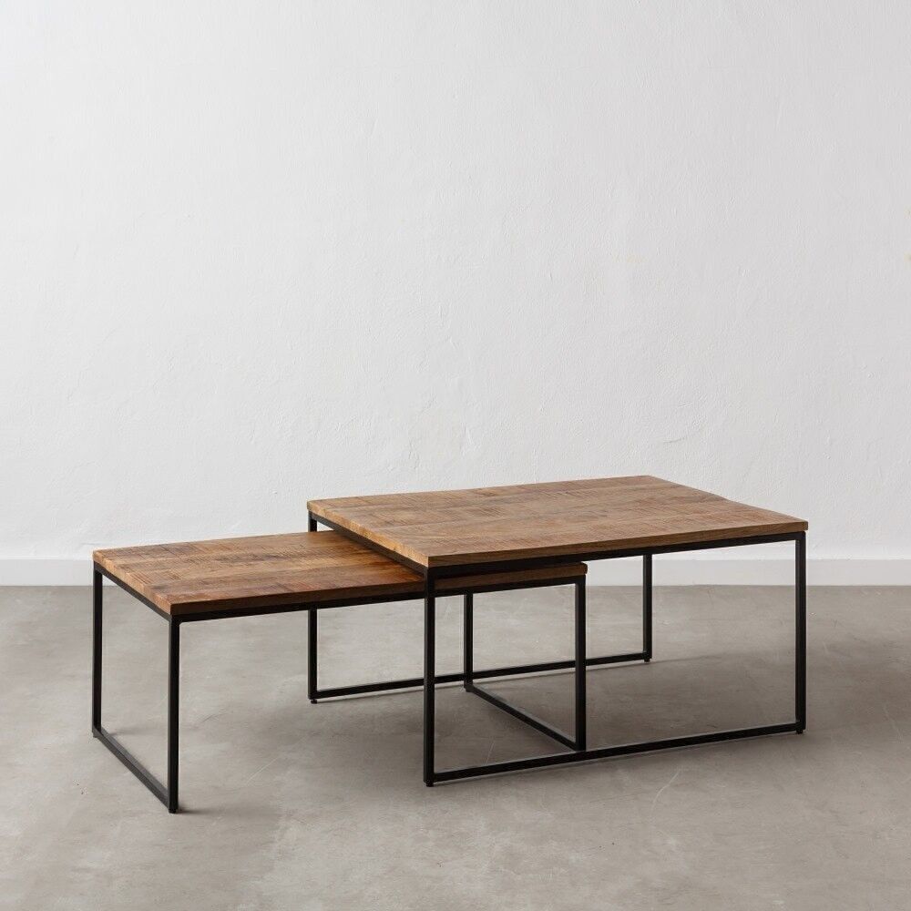 S/2 TAVOLINO BASSO NATURALE-NERO ST152692