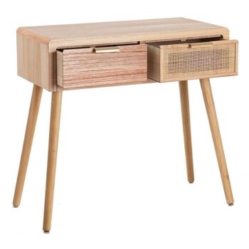 CONSOLE BOIS NATUREL-RATAN SALON ST602576 4