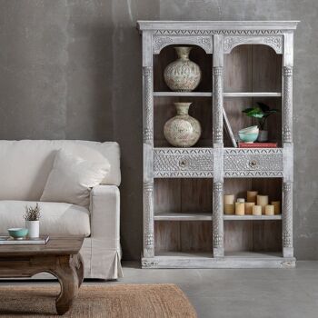 ETAGERE EN BOIS DE MANGUIER GRIS SALON ST605333 2