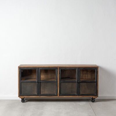 CREDENZA IN LEGNO DI MANGO NERO-NATURALE ST152814