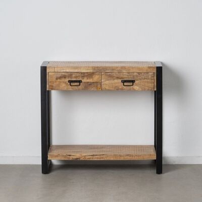 NATURAL-BLACK WOOD-IRON CONSOLE ST607323