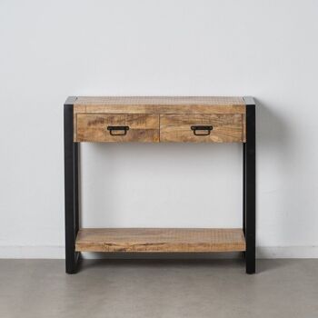 CONSOLE BOIS-FER NOIR NATUREL ST607323 1