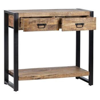 CONSOLE BOIS-FER NOIR NATUREL ST607323 4