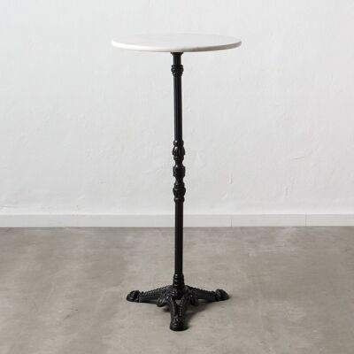 HIGH TABLE WHITE-BLACK METAL-MARBLE ST153032