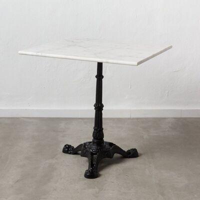 TABLE D'APPOINT BLANC-NOIR METAL-MARBRE ST153034