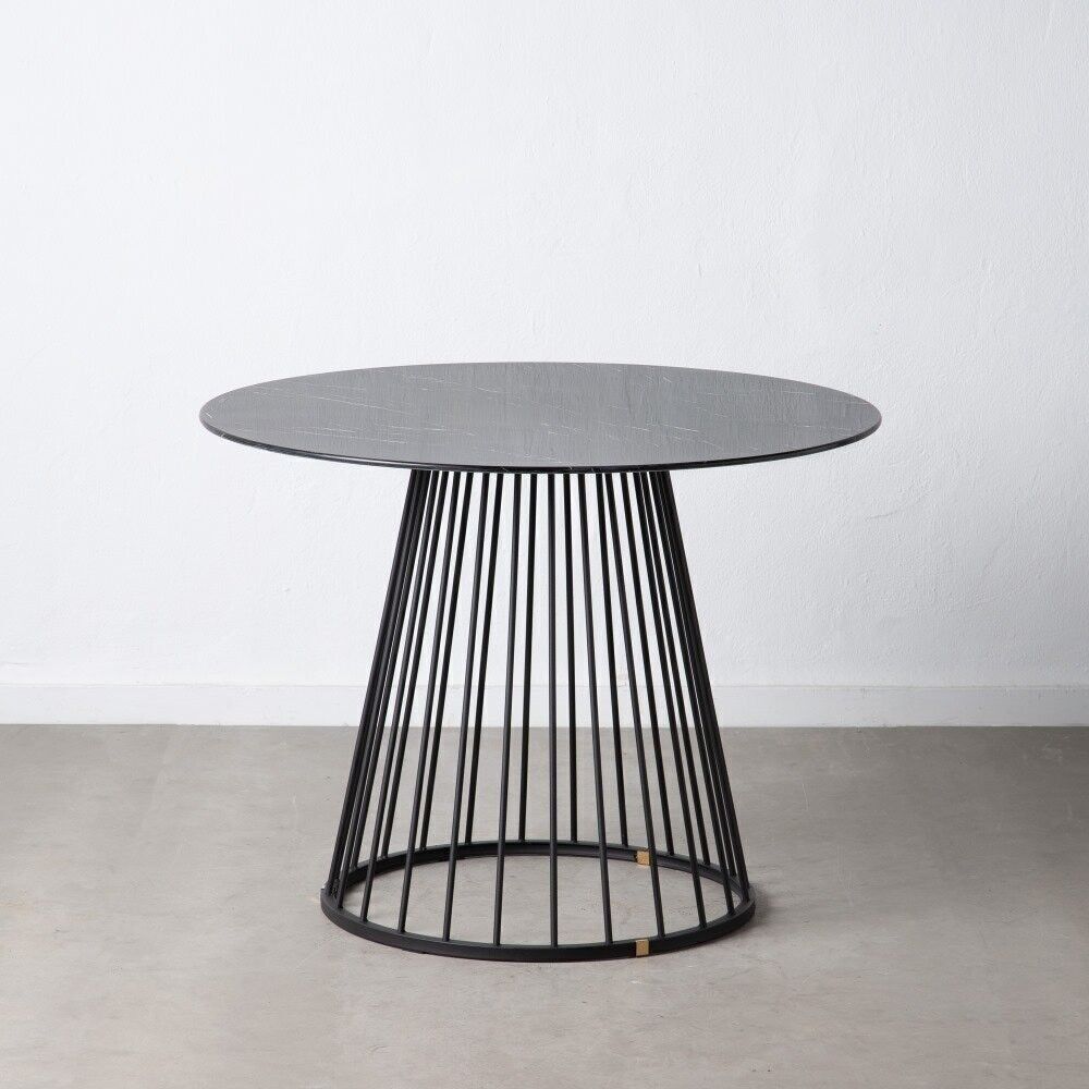 TAVOLO DA PRANZO IN MARMO NERO ST602636