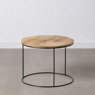 SIDE TABLE NATURAL-BLACK WOOD-METAL ST607444