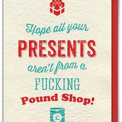 Pound Shop Presents Funny Christmas Card