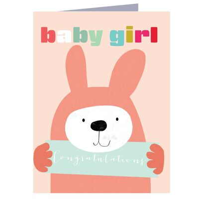 TW440 Mini Baby Girl Bunny Card