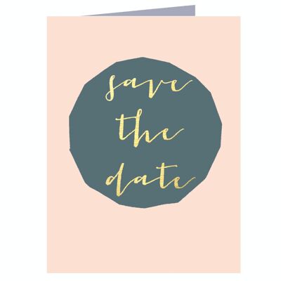 TW441 Mini Gold Foiled Save The Date Card