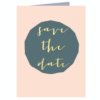 TW441 Mini Gold Foiled Save The Date Card 1