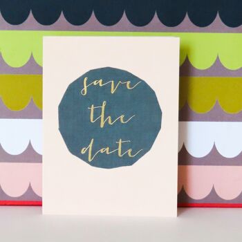 TW441 Mini Gold Foiled Save The Date Card 3