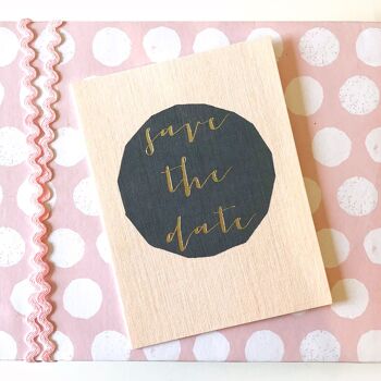 TW441 Mini Gold Foiled Save The Date Card 2