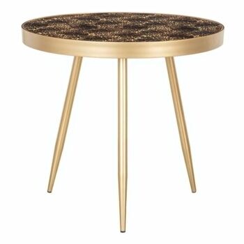 LEOPARD METAL DORÉ / TABLE "PVC" SALON ST153061 2