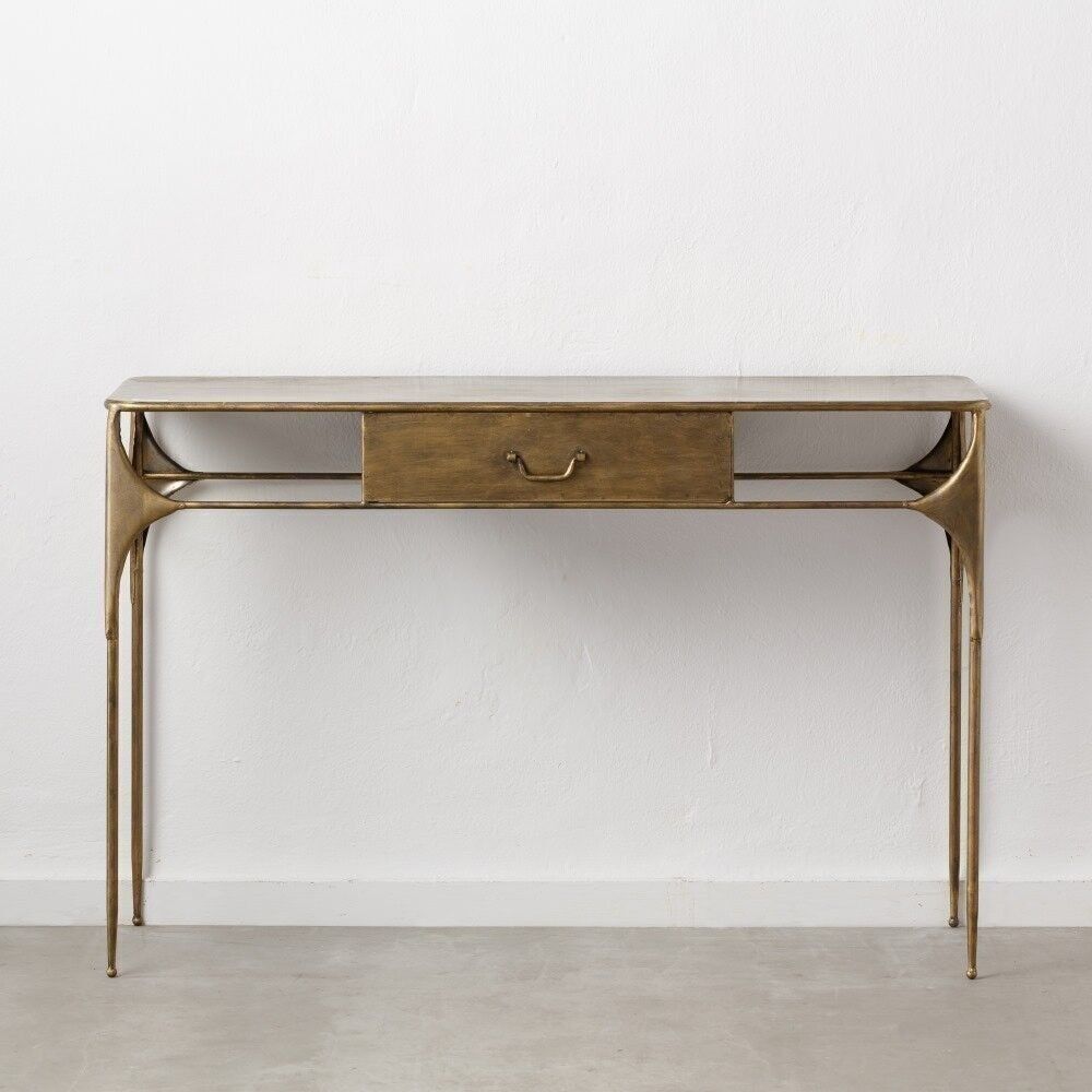 CONSOLLE INGRESSO IN METALLO OLD GOLD ST153324