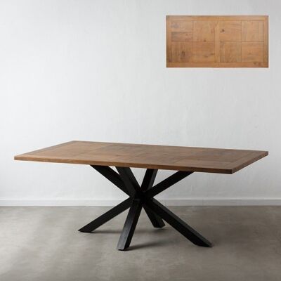 DINING TABLE NATURAL-BLACK WOOD ST153432