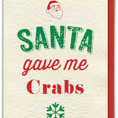 Santa Crabs Funny Christmas Card