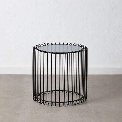 LIVING ROOM BLACK GLASS/METAL SIDE TABLE ST602687