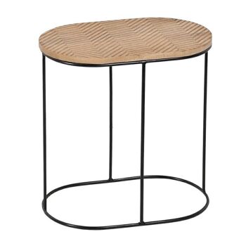 S/2 TABLES NATUREL-NOIR BOIS-MÉTAL ST607447 5