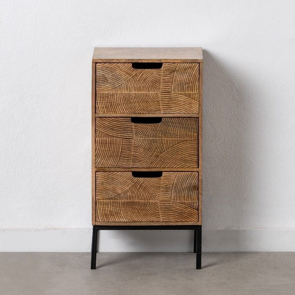 TAVOLO NATURALE-NERO LEGNO DI MANGO ST607451