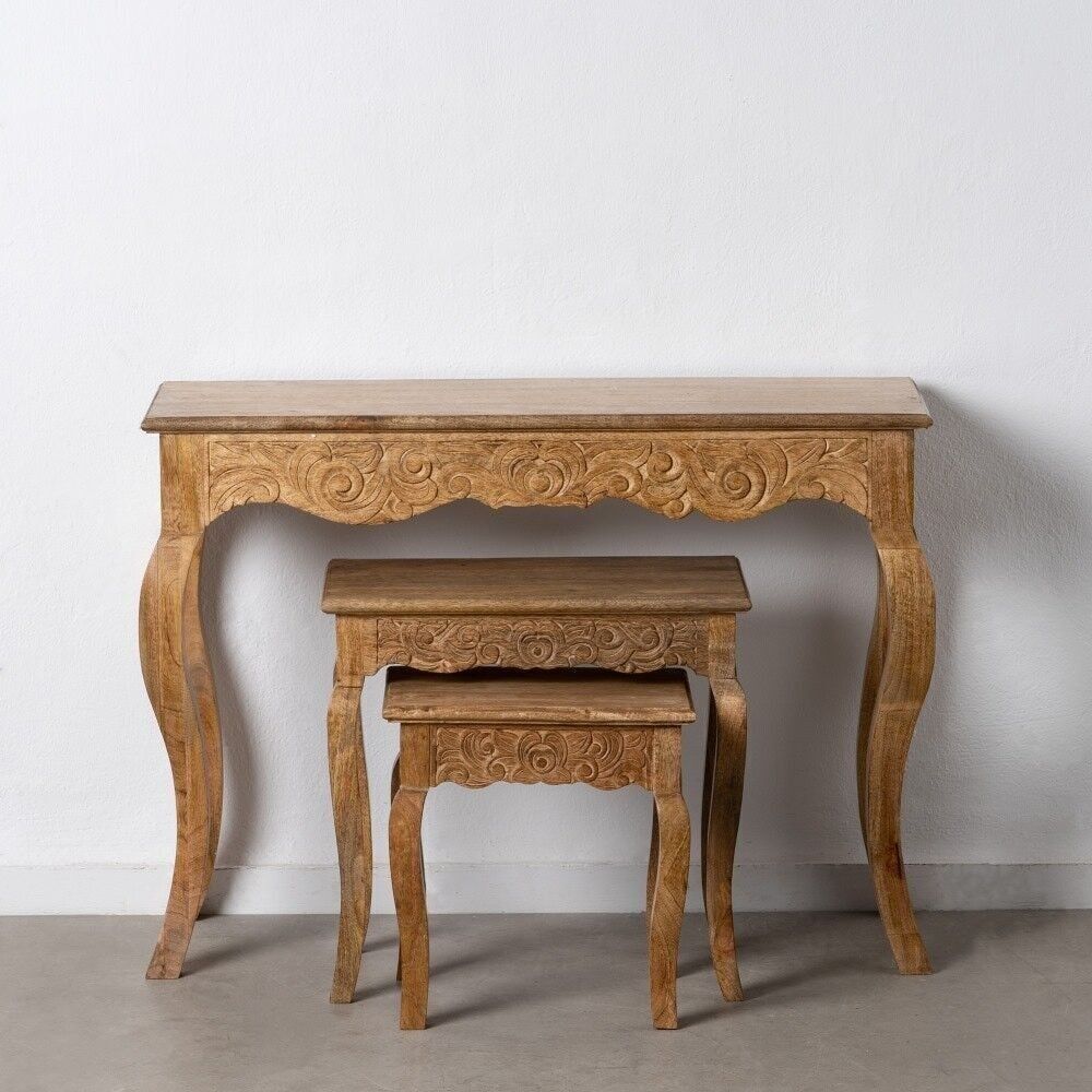 S/3 KONSOLE UND 2 NATURHOLZTISCHE ST607464