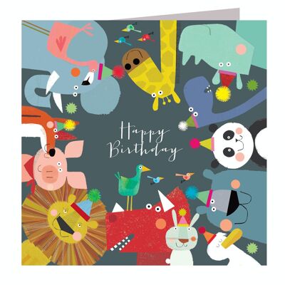 BG19 Animals Happy Birthday Card