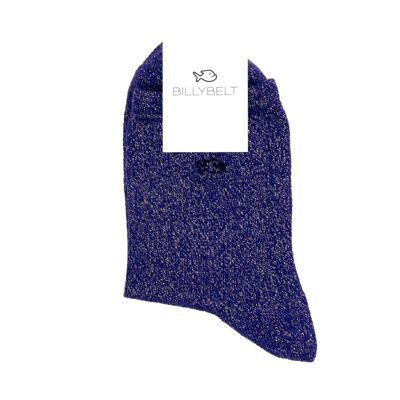 Calcetines morados con purpurina