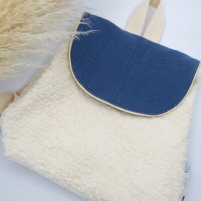 Customizable Marius backpack in organic cotton - Blue