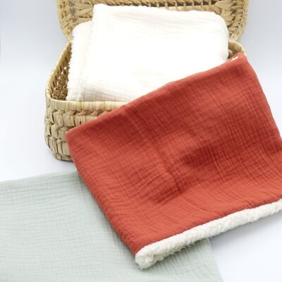 Eugene snood in organic cotton - Water green, 12-24 months