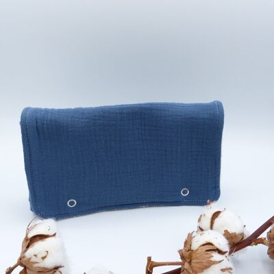 Antoine nomadische Wickelauflage aus Bio-Baumwolle – Blau