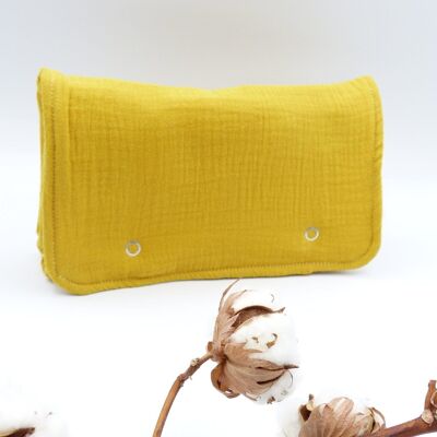 Antoine nomadic changing mat in organic cotton - Mustard yellow