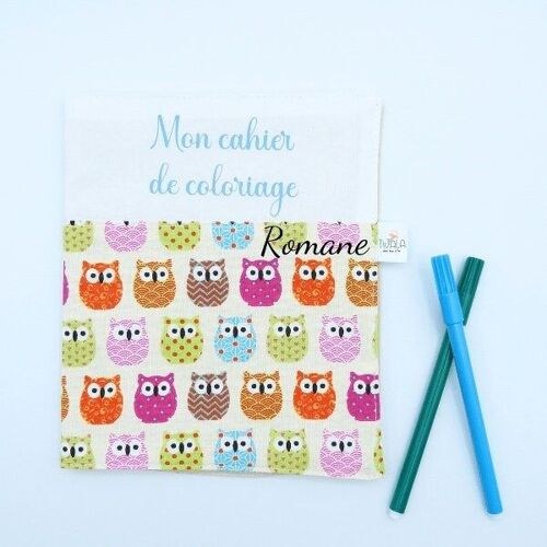 Cahier de coloriage Maël - chouettes