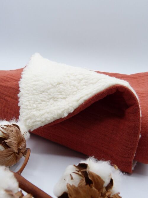 Couverture Clotilde en coton biologique - Terracotta