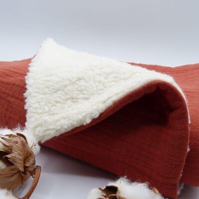 Couverture Clotilde en coton biologique - Terracotta