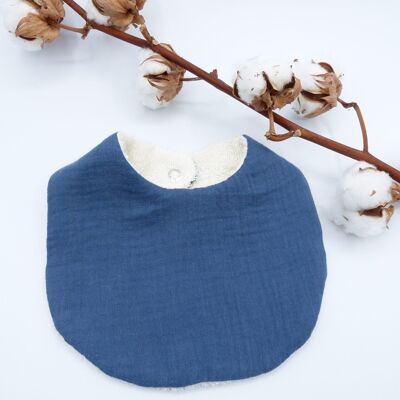 Small Jade bib in organic cotton - Blue