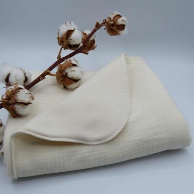 Louise throw in organic cotton - Ecru