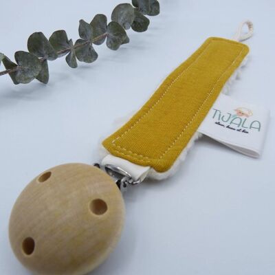 Organic cotton pacifier clip - Mustard yellow